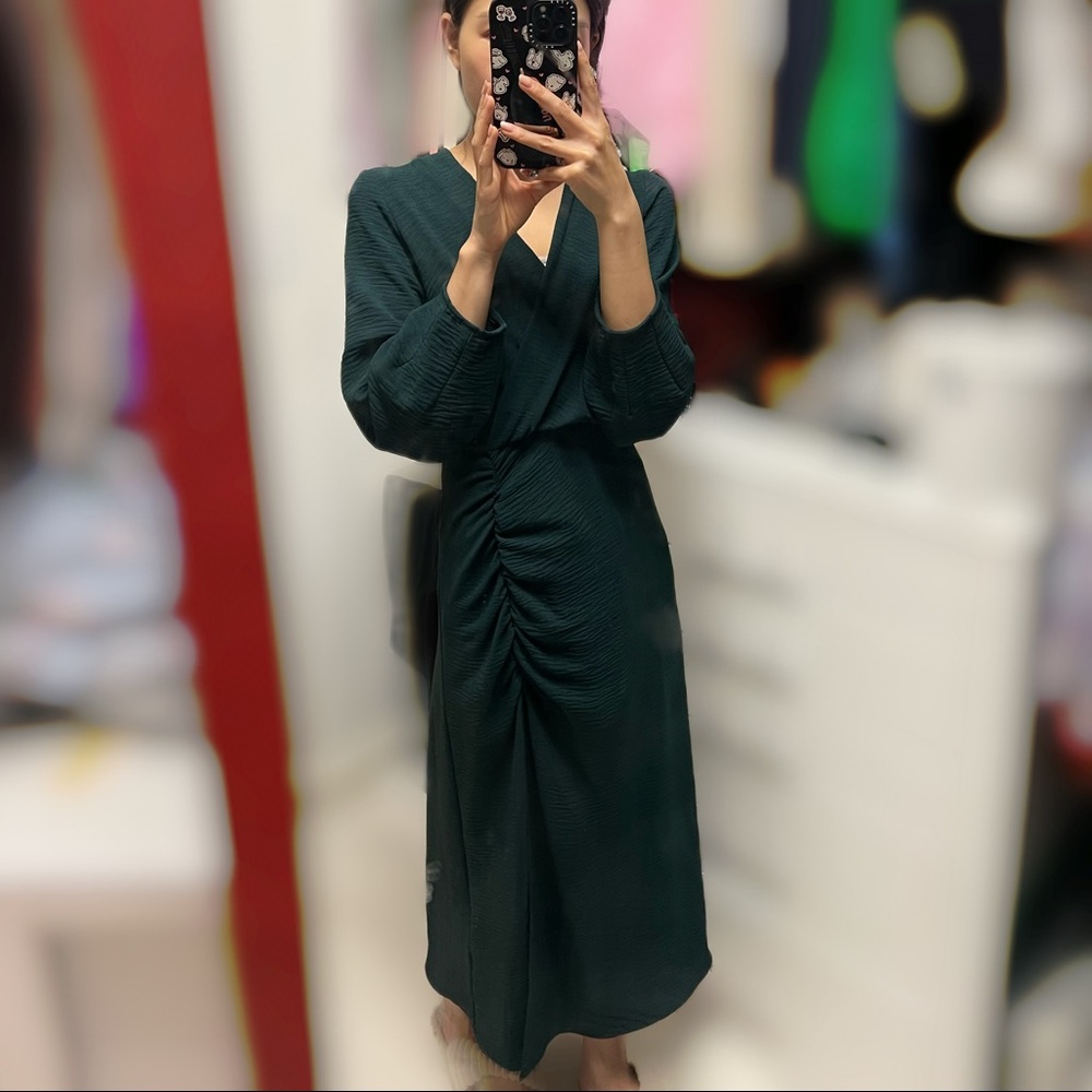 Zara green midi dress
